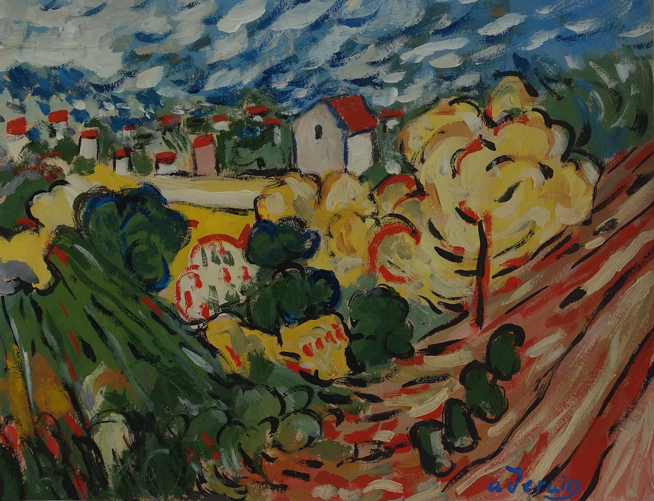 フランスのフォーヴィスム、マティス、ドラン時代のオリジナルの フランスのフォーヴィスム、マティス、ドラン時代のオリジナルの