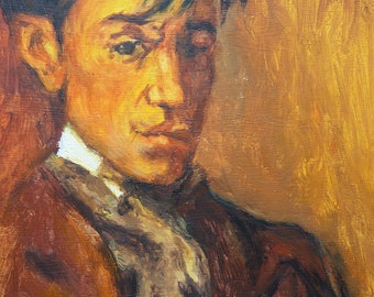 美術品、希少なキュビズム絵画 - 肖像画、新古典主義時代、署名入り
