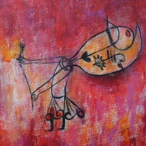Fine Abstract Expressionist Unique Painting, Marked & Signed, Paul Klee , Rare find, Contemporary art