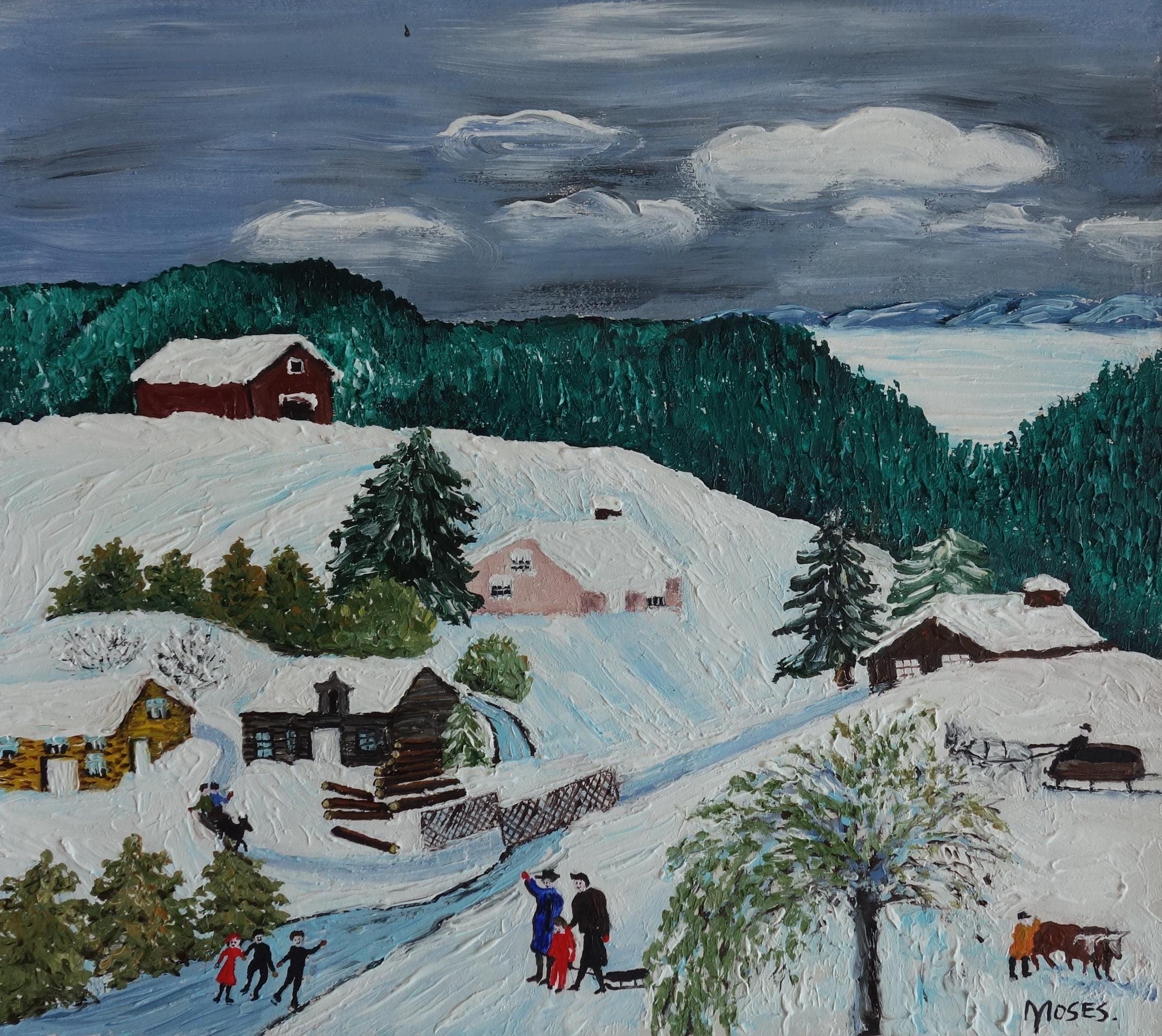 Grandma moses painting original - Etsy 日本
