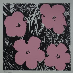 Fine POP ART Limited edition silkscreen serigraph - Flowers, Warhol, signed, stamped and numbered