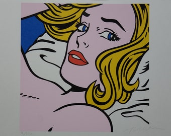 Fine POP ART Girl Limited edition silkscreen serigraph, Lichtenstein, signed, stamped and numbered