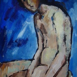 Fine art, Rare Cubist painting – Woman, Blue period, signed, Pablo Picasso