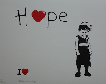 Limited edition Pop Art Graffiti Girl silkscreen serigraph, signed, stamped and numbered, Banksy