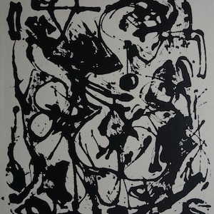 Fine Expressionism Limited edition silkscreen serigraph - drip, Jackson Pollock, signed, stamped and numbered
