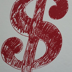 Fine POP ART Dollar bill Limited edition silkscreen serigraph, Warhol, signed, stamped and numbered