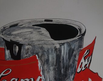 原画　スプレー缶　ポップアート　絵画　アクリル画　細密画　一点物　手描き 手描きアクリル画 八つ切サイズ一点もの - メルカリ