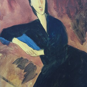 Feine moderne einzigartige Öl-Porträt-Malerei, signiert Amedeo Modigliani