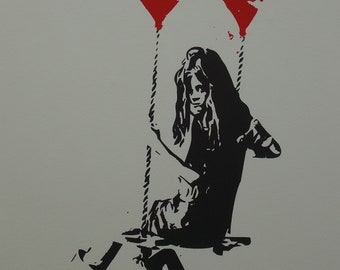 Limited edition Pop Art Graffiti silkscreen serigraph, signed, stamped and numbered, Banksy