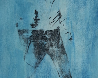 素晴らしいユニークなポップアートの絵画 - エルヴィス、署名入り