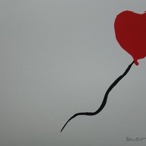 Limited edition Pop Art Graffiti silkscreen serigraph - Heart, signed, stamped and numbered, Banksy