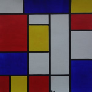 Fine Abstract Expressionism Painting, Minimalism, signed Piet Mondrian, rare find