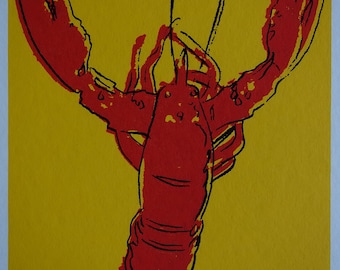 Fine POP ART Lobster Limited edition silkscreen serigraph, Warhol, signed, stamped and numbered