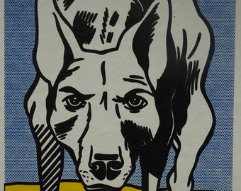 Fine POP ART Dog Limited edition silkscreen serigraph, Lichtenstein, signed, stamped and numbered