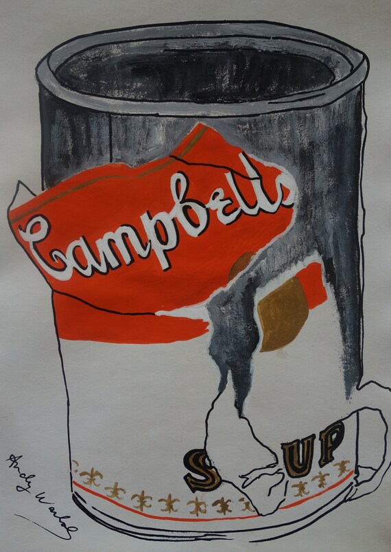 Fine Unique Pop Art Painting – Campbell's Soup Can, Signed, Andy