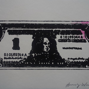 Fine POP ART Dollar bill Limited edition silkscreen serigraph, Warhol, signed, stamped and numbered