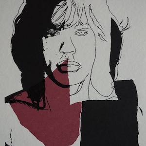 Fine POP ART Jagger Limited edition silkscreen serigraph, Warhol, signed, stamped and numbered