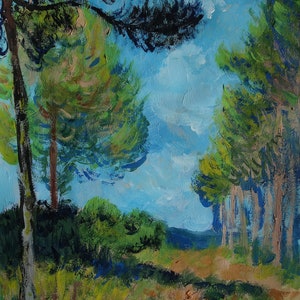 Fine impressionist Landscape, oil painting, after Claude Monet Signed, Marked