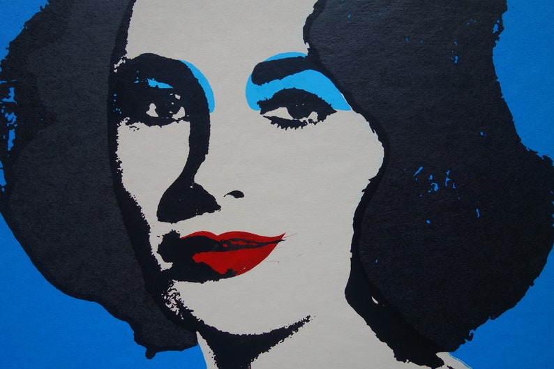 Fine POP ART Limited edition silkscreen serigraph Elizabeth Taylor, Warhol, signed, stamped and numbered image 8