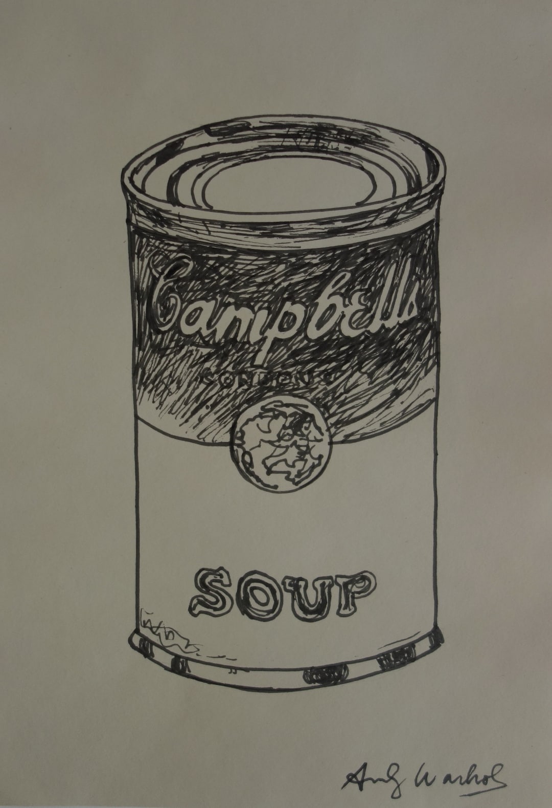 Fine American Pop Art Illustration Study - Soup Can, Marked & Signed ...