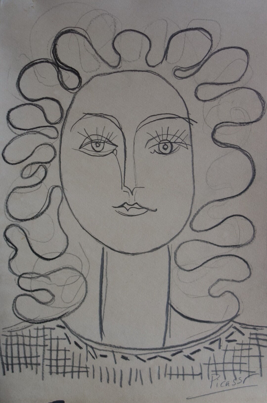 かなり大きなピカソの原画 鉛筆画 かなり大きなピカソの原画 鉛筆画