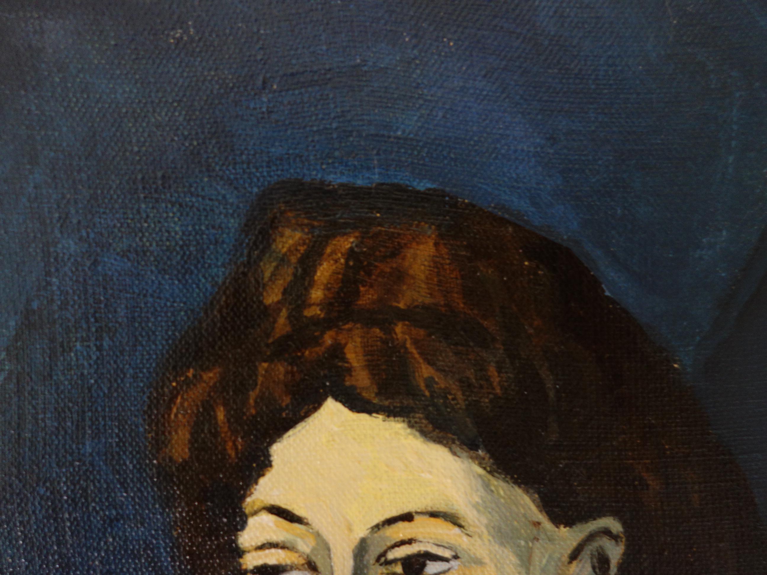 美術品、希少なキュビズム絵画 - 女性、青の時代、署名入り、パブロ