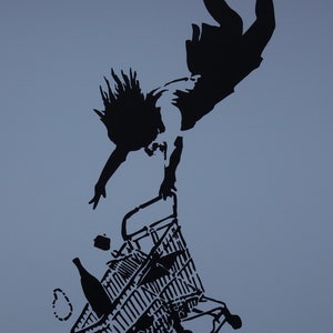 Limited edition Pop Art Graffiti silkscreen serigraph - Shopping, signed, stamped and numbered, Banksy