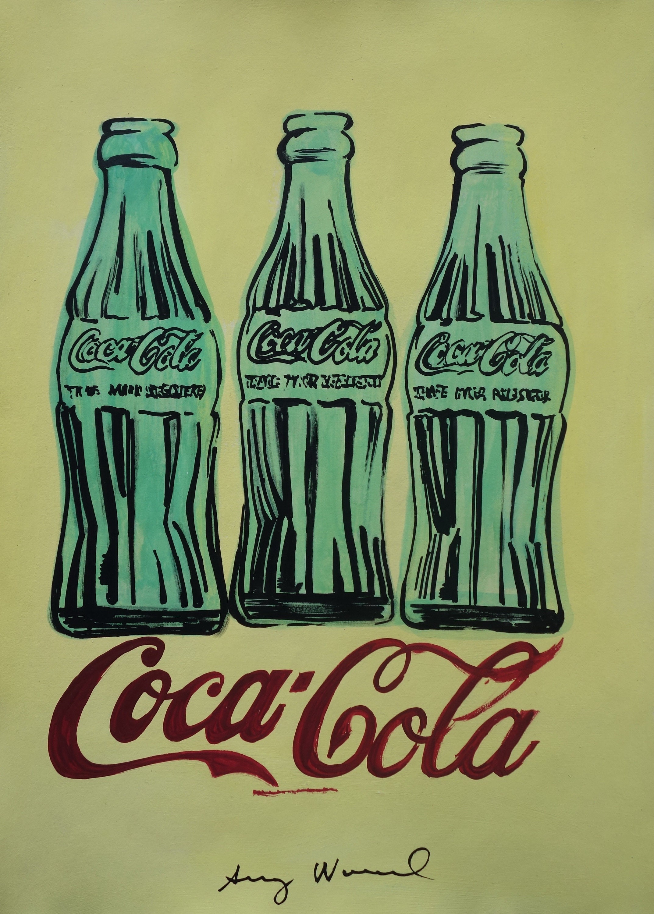 Fine Unique Pop Art Painting Coca-cola Bottles, Signed, Andy Warhol -   Canada