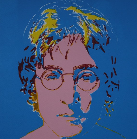 ビートルズ　ジョン・レノン　John Lennon シルクスクリーン 素晴らしいポップアート ビートルズ レノン 限定版シルク