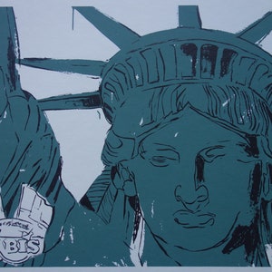 Fine POP ART Limited edition silkscreen serigraph – Lady Liberty, Warhol, signed, stamped and numbered