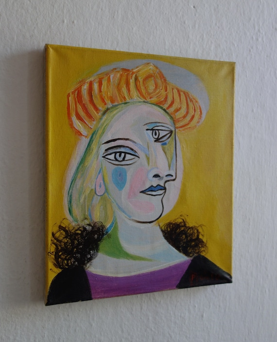 ピカソ時代の肖像画、座る女性、署名入り、フランスの