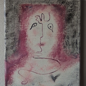 Fine Abstract Expressionist Unique Painting, Marked & Signed, Paul Klee , Rare find, Contemporary art