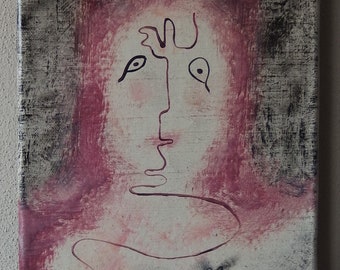 Bela pintura expressionista abstrata única, marcada e assinada, Paul Klee, achado raro, arte contemporânea