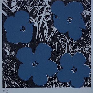 Fine POP ART Limited edition silkscreen serigraph - Flowers, Warhol, signed, stamped and numbered