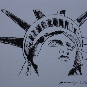 Fine POP ART Limited edition silkscreen serigraph, Lady Liberty, Warhol, signed, stamped and numbered