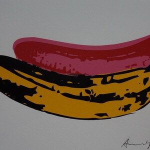 Fine POP ART Limited edition silkscreen serigraph - banana, Warhol, signed, stamped and numbered