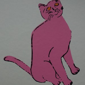 Limited edition Fine POP ART Cat Sam Silkscreen serigraph Warhol, signed, stamped and numbered