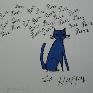 Limited edition Fine POP ART Cat Sam Silkscreen serigraph Warhol, signed, stamped and numbered
