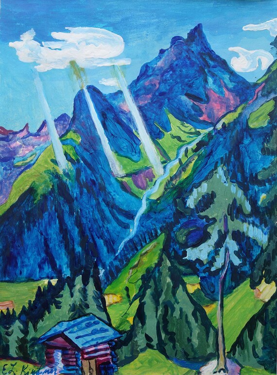 Early German Expressionism Abstract Original Oil Landscape