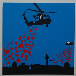 Limited edition Pop Art Graffiti silkscreen serigraph, signed, stamped and numbered, Banksy