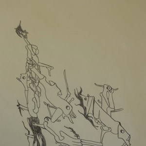 Fine European art – Surrealism study – signed, Yves Tanguy, Dali era