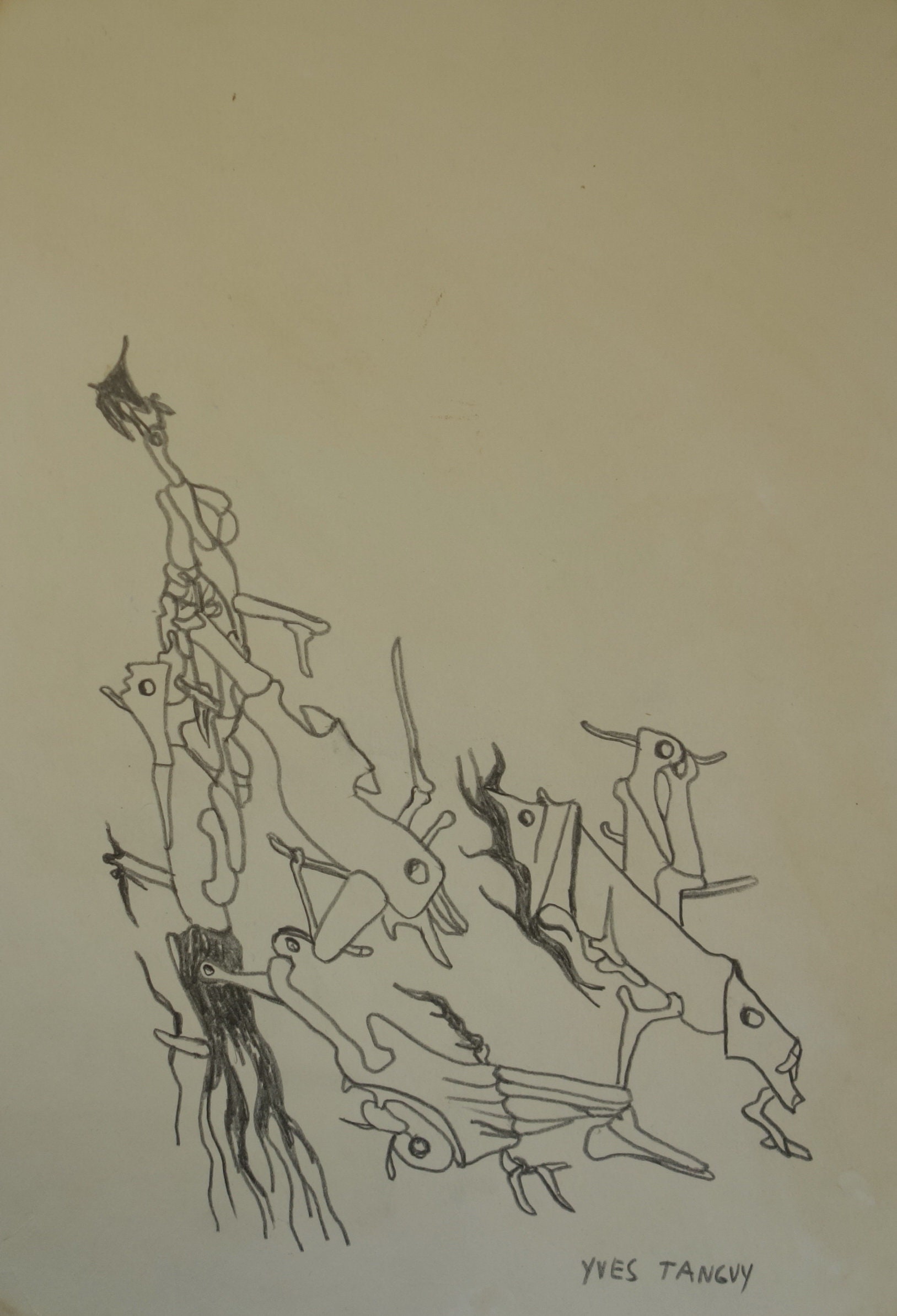 Fine European Art – Surrealism Study – Signed, Yves Tanguy, Dali