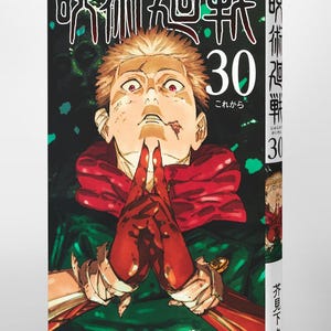 May include: A manga volume with a cover featuring a character with red eyes, red gloves, and a red scarf. The title "Jujutsu Kaisen" is displayed in Japanese characters, along with the number "30" and the text "JUMP COMICS".