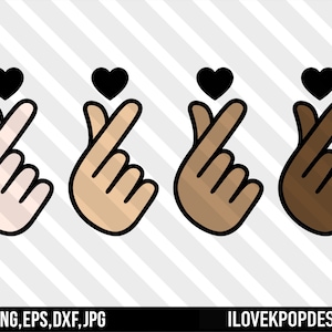 Vielfalt - K-Pop koreanischen Herz Finger - SVG Png Dxf Eps Jpg Cricut Silhouette Shirt Geschenke BTS Armee Blackpink exo nct Got7 MonstaX Ateez 17