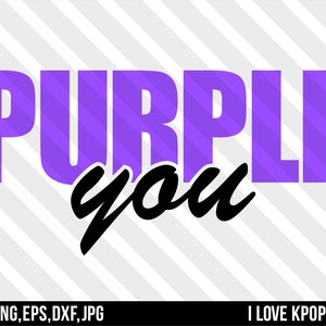 Lila Sie lieben Sie 사랑해 - SVG Png Dxf Eps Jpg Cricut Silhouette BTS Shirt K-Pop V Jungkook Jimin Suga Jin RM J-Hope Oppa Armee Bangtan Blink