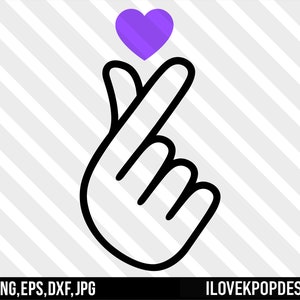K-Pop koreanischen lila Herz Finger - SVG Png Dxf Eps Jpg Cricut Silhouette BTS Shirt V Jungkook Jimin Suga Jin RM J-Hope Oppa Armee Bangtan