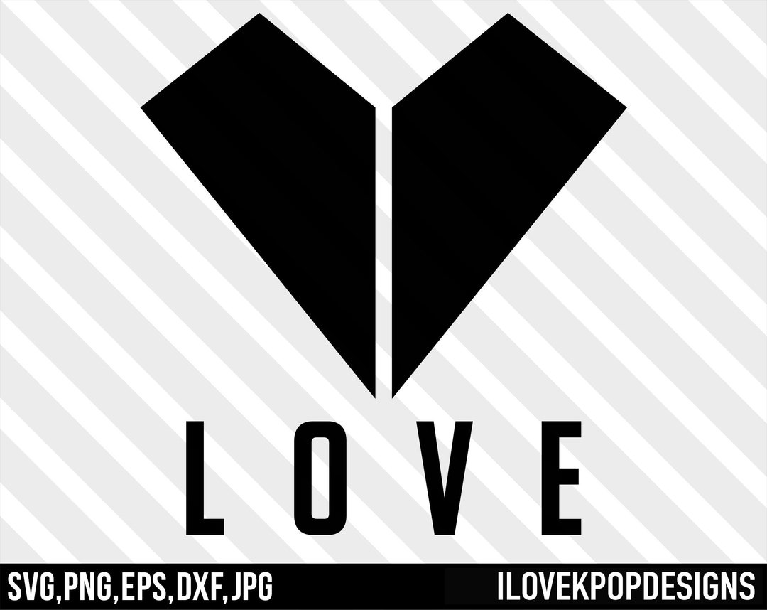K-pop Love Heart Logo SVG Png Dxf Eps Jpg Cricut Silhouette BTS Shirt V