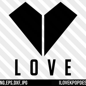K-Pop Liebe Herz Logo - SVG Png Dxf Eps Jpg Cricut Silhouette BTS Shirt V Jungkook Jimin Suga Jin RM J-Hope Oppa Armee Bangtan Liebe sich selbst