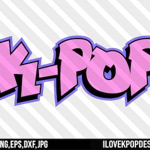 K-Pop Graffitti rosa - SVG Png Dxf Eps Jpg Cricut Silhouette Shirt BTS Armee Blackpink exo nct Got7 MonstaX wollen ein 17 Stray Kinder Ateez