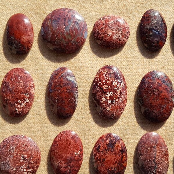 1 Piece Red Plume Agate Freeform Flat Back Gemstone Cabochon Multiple Choice Listing